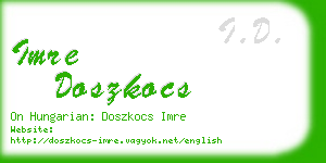 imre doszkocs business card